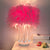 1-Light Girls Room Night Lamp Modern Pink/Purple/White Table Light with Cylindrical Feather Shade Pink Clearhalo 'Lamps' 'Table Lamps' Lighting' 1984985