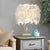 Drum Living Room Table Light Feather Single Modern Nightstand Lamp in White/Pink/Burgundy with Heart Frame and Crystal Orb White Clearhalo 'Lamps' 'Table Lamps' Lighting' 1984987