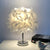 8.5"/10" Wide Ball Shaped Table Light Simple Feather Single Kids Room Night Stand Lamp in White/Chrome Chrome 8.5" Clearhalo 'Lamps' 'Table Lamps' Lighting' 1985028