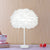 Layered Feather Night Lamp Minimalist 1-Head White Oval Table Lighting, 12"/16" Width White Clearhalo 'Lamps' 'Table Lamps' Lighting' 1985039