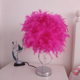 Nordic Loving Heart Night Light Feather 1 Bulb Bedroom Crystal Decorated Table Lamp in Red/Blue/White Red Clearhalo 'Lamps' 'Table Lamps' Lighting' 1985143