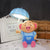 Kids Umbrella Desk Light with Piggy 1 Head Plastic Table Light for Child Bedroom Blue Clearhalo 'Desk Lamps' 'Lamps' Lighting' 198514