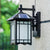 Solar Operated LED House Sconce Light Country Black/Brass Frosted Glass Wall Mounted Light Fixture Black Clearhalo 'Wall Lamps & Sconces' 'Wall Lights' Lighting' 1985221