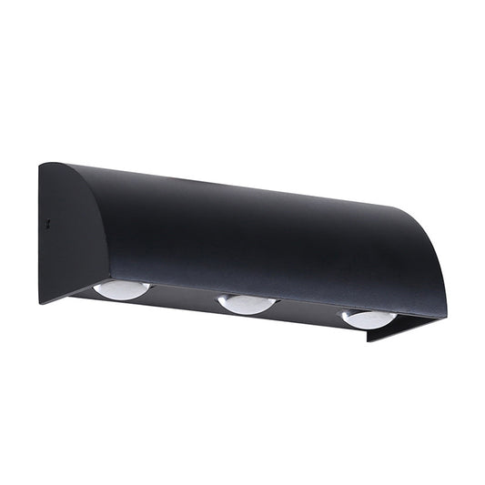 Modern LED Flush Mount Wall Sconce Black Quarter-Cylinder Wall Lamp with Metal Shade Clearhalo 'Cast Iron' 'Glass' 'Industrial' 'Modern wall lights' 'Modern' 'Tiffany' 'Traditional wall lights' 'Wall Lamps & Sconces' 'Wall Lights' Lighting' 1985283