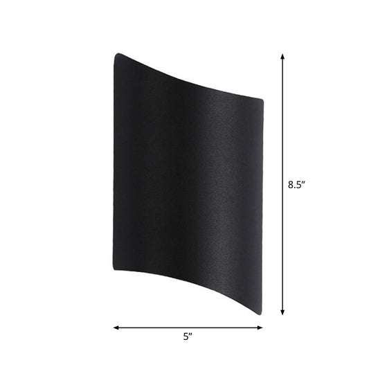 Aluminum Curve Wall Washer Sconce Minimalist 2-Light Black LED Wall Mounted Lighting for Doorway Clearhalo 'Cast Iron' 'Glass' 'Industrial' 'Modern wall lights' 'Modern' 'Tiffany' 'Traditional wall lights' 'Wall Lamps & Sconces' 'Wall Lights' Lighting' 1985303