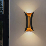 Small/Large Flared LED Wall Sconce Modern Metal 2 Bulbs Black/White/White-Gold Up Down Light for Terrace Clearhalo 'Cast Iron' 'Glass' 'Industrial' 'Modern wall lights' 'Modern' 'Tiffany' 'Traditional wall lights' 'Wall Lamps & Sconces' 'Wall Lights' Lighting' 1985306
