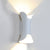 Small/Large Flared LED Wall Sconce Modern Metal 2 Bulbs Black/White/White-Gold Up Down Light for Terrace White Clearhalo 'Cast Iron' 'Glass' 'Industrial' 'Modern wall lights' 'Modern' 'Tiffany' 'Traditional wall lights' 'Wall Lamps & Sconces' 'Wall Lights' Lighting' 1985316