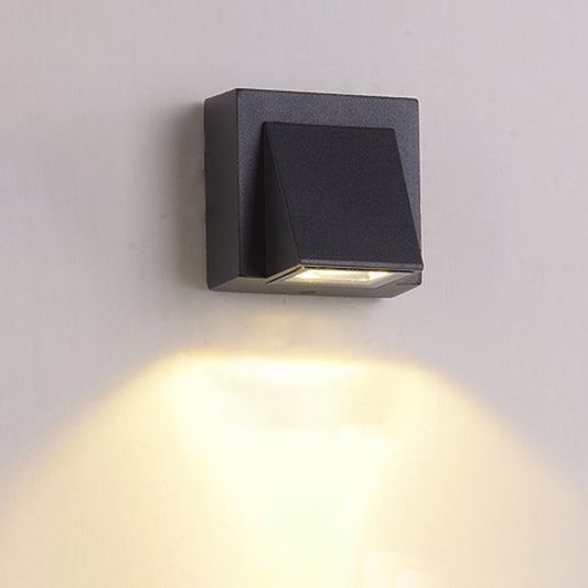 Triangle Aluminum Flush Wall Sconce Simple Black Small/Large Wall Mount Lamp for Corridor Black A Clearhalo 'Cast Iron' 'Glass' 'Industrial' 'Modern wall lights' 'Modern' 'Tiffany' 'Traditional wall lights' 'Wall Lamps & Sconces' 'Wall Lights' Lighting' 1985323