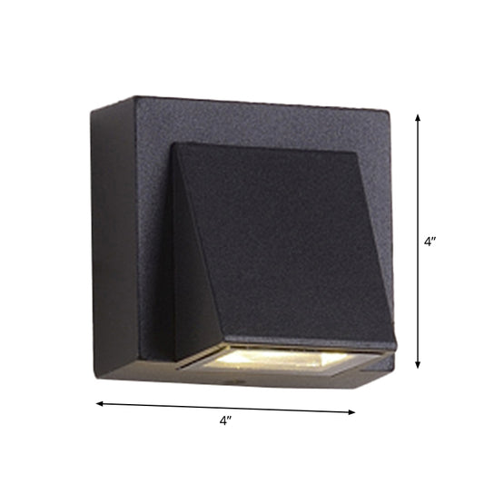 Triangle Aluminum Flush Wall Sconce Simple Black Small/Large Wall Mount Lamp for Corridor Clearhalo 'Cast Iron' 'Glass' 'Industrial' 'Modern wall lights' 'Modern' 'Tiffany' 'Traditional wall lights' 'Wall Lamps & Sconces' 'Wall Lights' Lighting' 1985328