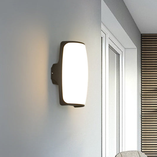Curved Plastic Wall Light Fixture Simplicity Black LED Flush Wall Sconce in Warm/White Light Black Clearhalo 'Cast Iron' 'Glass' 'Industrial' 'Modern wall lights' 'Modern' 'Tiffany' 'Traditional wall lights' 'Wall Lamps & Sconces' 'Wall Lights' Lighting' 1985346