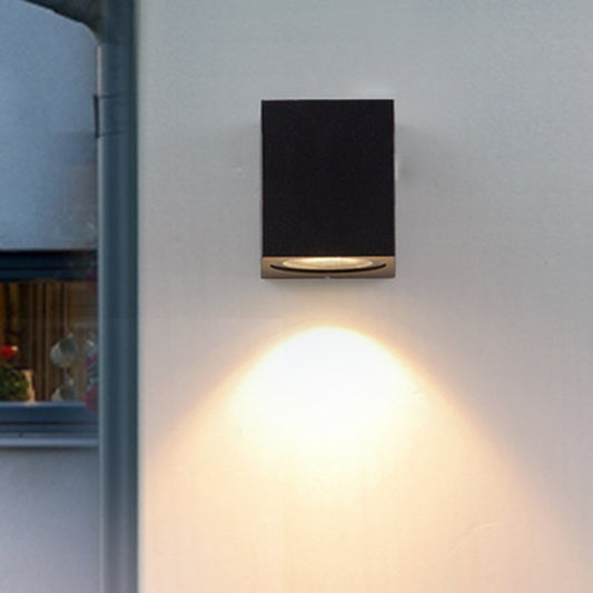 Aluminum Block Wall Sconce Lighting Simple 1/2-Light Black Small/Large LED Flush Mount for Corridor 1.0 Black Small Clearhalo 'Cast Iron' 'Glass' 'Industrial' 'Modern wall lights' 'Modern' 'Tiffany' 'Traditional wall lights' 'Wall Lamps & Sconces' 'Wall Lights' Lighting' 1985361
