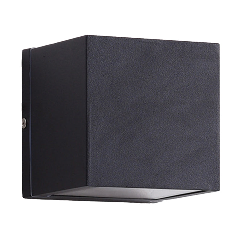 Aluminum Block Wall Sconce Lighting Simple 1/2-Light Black Small/Large LED Flush Mount for Corridor Clearhalo 'Cast Iron' 'Glass' 'Industrial' 'Modern wall lights' 'Modern' 'Tiffany' 'Traditional wall lights' 'Wall Lamps & Sconces' 'Wall Lights' Lighting' 1985367