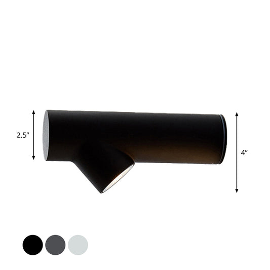 Nordic Tree Pole Wall Lighting Ideas Metal Bedside LED Flush Wall Sconce in Black/Grey/White Clearhalo 'Cast Iron' 'Glass' 'Industrial' 'Modern wall lights' 'Modern' 'Tiffany' 'Traditional wall lights' 'Wall Lamps & Sconces' 'Wall Lights' Lighting' 1985394