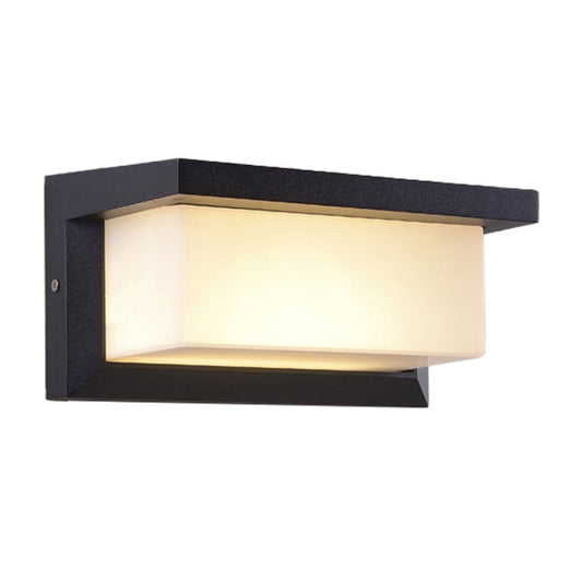 Sound Activated Rectangle Wall Sconce Modern Plastic Entry Gate LED Wall Mounted Lamp in Black Clearhalo 'Cast Iron' 'Glass' 'Industrial' 'Modern wall lights' 'Modern' 'Tiffany' 'Traditional wall lights' 'Wall Lamps & Sconces' 'Wall Lights' Lighting' 1985412