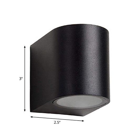 Modern 1/2-Light LED Outdoor Wall Mount Black Triangle/Cylinder/Rectangle Sconce Light with Metal Shade Clearhalo 'Cast Iron' 'Glass' 'Industrial' 'Modern wall lights' 'Modern' 'Tiffany' 'Traditional wall lights' 'Wall Lamps & Sconces' 'Wall Lights' Lighting' 1985468