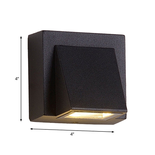 Rectangle/Cylinder/Triangle Wall Sconce Simplicity Metal 1/2-Light Black Finish LED Flush Mount for Porch Clearhalo 'Cast Iron' 'Glass' 'Industrial' 'Modern wall lights' 'Modern' 'Tiffany' 'Traditional wall lights' 'Wall Lamps & Sconces' 'Wall Lights' Lighting' 1985505