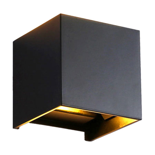 Cube/Triangle/Cylinder Wall Lamp Fixture Nordic Metal Black Up and Down LED Wall Sconce for Outdoor Clearhalo 'Cast Iron' 'Glass' 'Industrial' 'Modern wall lights' 'Modern' 'Tiffany' 'Traditional wall lights' 'Wall Lamps & Sconces' 'Wall Lights' Lighting' 1985518