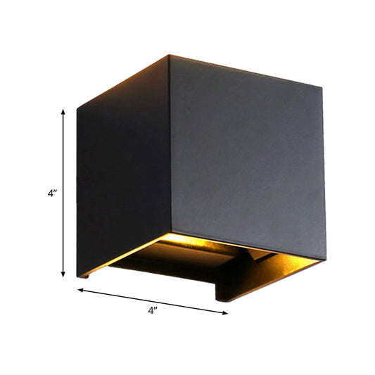 Cube/Triangle/Cylinder Wall Lamp Fixture Nordic Metal Black Up and Down LED Wall Sconce for Outdoor Clearhalo 'Cast Iron' 'Glass' 'Industrial' 'Modern wall lights' 'Modern' 'Tiffany' 'Traditional wall lights' 'Wall Lamps & Sconces' 'Wall Lights' Lighting' 1985519