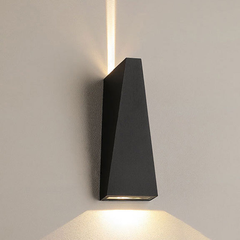 Cube/Triangle/Cylinder Wall Lamp Fixture Nordic Metal Black Up and Down LED Wall Sconce for Outdoor Black B Clearhalo 'Cast Iron' 'Glass' 'Industrial' 'Modern wall lights' 'Modern' 'Tiffany' 'Traditional wall lights' 'Wall Lamps & Sconces' 'Wall Lights' Lighting' 1985520