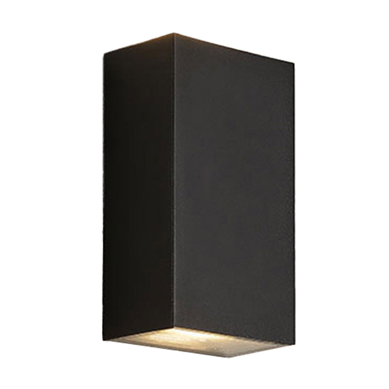 Cube/Triangle/Cylinder Wall Lamp Fixture Nordic Metal Black Up and Down LED Wall Sconce for Outdoor Clearhalo 'Cast Iron' 'Glass' 'Industrial' 'Modern wall lights' 'Modern' 'Tiffany' 'Traditional wall lights' 'Wall Lamps & Sconces' 'Wall Lights' Lighting' 1985527