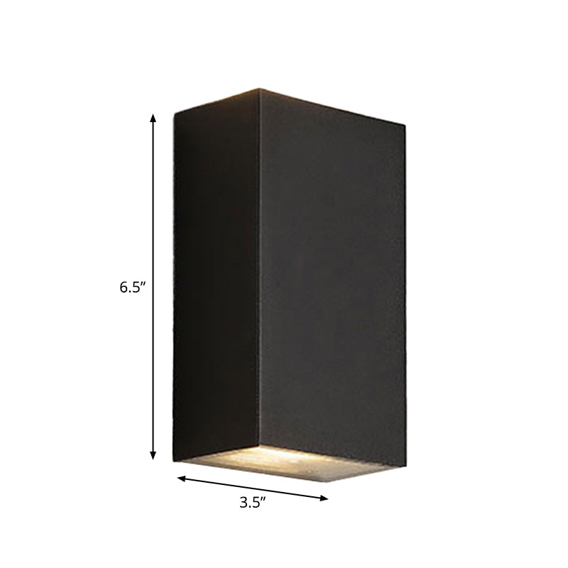 Cube/Triangle/Cylinder Wall Lamp Fixture Nordic Metal Black Up and Down LED Wall Sconce for Outdoor Clearhalo 'Cast Iron' 'Glass' 'Industrial' 'Modern wall lights' 'Modern' 'Tiffany' 'Traditional wall lights' 'Wall Lamps & Sconces' 'Wall Lights' Lighting' 1985528