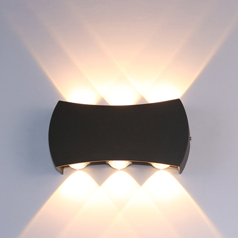 Ellipse/Curve/Honeycomb Mini Wall Light Nordic Metallic 4/6-Bulb Hallway LED Wall Washer Sconce in Black 6.0 Black D Clearhalo 'Cast Iron' 'Glass' 'Industrial' 'Modern wall lights' 'Modern' 'Tiffany' 'Traditional wall lights' 'Wall Lamps & Sconces' 'Wall Lights' Lighting' 1985534