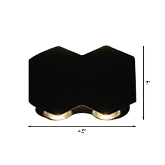 Ellipse/Curve/Honeycomb Mini Wall Light Nordic Metallic 4/6-Bulb Hallway LED Wall Washer Sconce in Black Clearhalo 'Cast Iron' 'Glass' 'Industrial' 'Modern wall lights' 'Modern' 'Tiffany' 'Traditional wall lights' 'Wall Lamps & Sconces' 'Wall Lights' Lighting' 1985542
