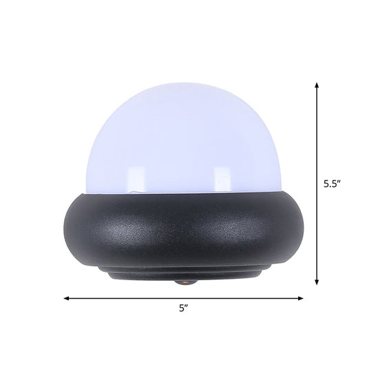 Plastic Ball Flush Wall Sconce Contemporary 1/2-Light Black Wall Lighting for Patio Clearhalo 'Cast Iron' 'Glass' 'Industrial' 'Modern wall lights' 'Modern' 'Tiffany' 'Traditional wall lights' 'Wall Lamps & Sconces' 'Wall Lights' Lighting' 1985587