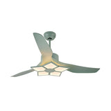 50" Wide Acrylic Geometric Semi Flush Light Modernist LED Hanging Fan Lamp Fixture, 5 Blades Clearhalo 'Ceiling Fans with Lights' 'Ceiling Fans' 'Modern Ceiling Fans' 'Modern' Lighting' 1985650