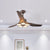 50" Wide Acrylic Geometric Semi Flush Light Modernist LED Hanging Fan Lamp Fixture, 5 Blades Black A Clearhalo 'Ceiling Fans with Lights' 'Ceiling Fans' 'Modern Ceiling Fans' 'Modern' Lighting' 1985653