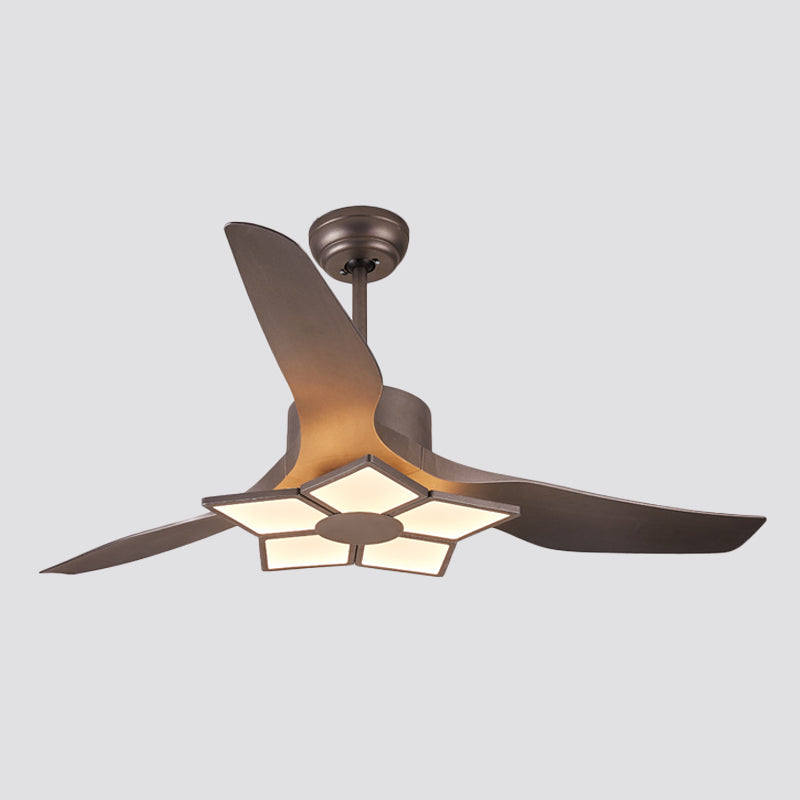 50" Wide Acrylic Geometric Semi Flush Light Modernist LED Hanging Fan Lamp Fixture, 5 Blades Clearhalo 'Ceiling Fans with Lights' 'Ceiling Fans' 'Modern Ceiling Fans' 'Modern' Lighting' 1985656