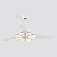 50" Wide Acrylic Geometric Semi Flush Light Modernist LED Hanging Fan Lamp Fixture, 5 Blades Clearhalo 'Ceiling Fans with Lights' 'Ceiling Fans' 'Modern Ceiling Fans' 'Modern' Lighting' 1985669