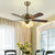 5-Blade Bell-Shaped Frosted Glass Pendant Fan Light Classic 42" Wide 3 Lights Bedroom Semi-Flush Mount with Pull Chain Gold Clearhalo 'Ceiling Fans with Lights' 'Ceiling Fans' Lighting' 1985738