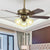 42" Wide 3-Light Bell Semi Flush Mount Farmhouse Gold Finish Frosted Glass 3 Blades Ceiling Fan Lamp with Pull Chain Gold Clearhalo 'Ceiling Fans with Lights' 'Ceiling Fans' Lighting' 1985743