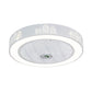 Acrylic Round Laser-Cut Ceiling Fan Light Modernist LED White Semi Flush Mount, 23" Wide Clearhalo 'Ceiling Fans with Lights' 'Ceiling Fans' 'Modern Ceiling Fans' 'Modern' Lighting' 1985781
