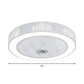 Acrylic Round Laser-Cut Ceiling Fan Light Modernist LED White Semi Flush Mount, 23" Wide Clearhalo 'Ceiling Fans with Lights' 'Ceiling Fans' 'Modern Ceiling Fans' 'Modern' Lighting' 1985783