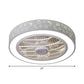 Acrylic Round Laser-Cut Ceiling Fan Light Modernist LED White Semi Flush Mount, 23" Wide Clearhalo 'Ceiling Fans with Lights' 'Ceiling Fans' 'Modern Ceiling Fans' 'Modern' Lighting' 1985806
