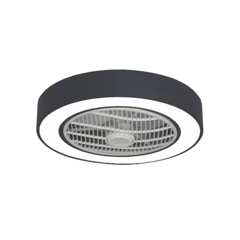 22" Wide Nordic LED Semi Flush Mount Light Drum Hanging Fan Lamp with Acrylic Shade for Dining Room Clearhalo 'Ceiling Fans with Lights' 'Ceiling Fans' 'Modern Ceiling Fans' 'Modern' Lighting' 1985825