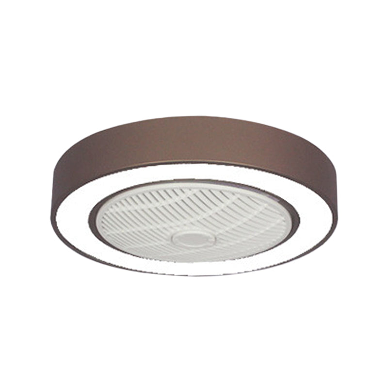 22" Wide Nordic LED Semi Flush Mount Light Drum Hanging Fan Lamp with Acrylic Shade for Dining Room Clearhalo 'Ceiling Fans with Lights' 'Ceiling Fans' 'Modern Ceiling Fans' 'Modern' Lighting' 1985832