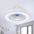 23" Wide Circular Semi Flush Modern Acrylic Living Room LED Ceiling Fan Light Fixture with 6 Blades Light Gray-White Clearhalo 'Ceiling Fans with Lights' 'Ceiling Fans' 'Modern Ceiling Fans' 'Modern' Lighting' 1985843