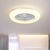 Round Bedroom 5-Blade Semi-Flush Mount Acrylic LED Contemporary Pendant Fan Light, 22" Wide White Clearhalo 'Ceiling Fans with Lights' 'Ceiling Fans' 'Modern Ceiling Fans' 'Modern' Lighting' 1985851