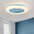 Round Bedroom 5-Blade Semi-Flush Mount Acrylic LED Contemporary Pendant Fan Light, 22" Wide Blue Clearhalo 'Ceiling Fans with Lights' 'Ceiling Fans' 'Modern Ceiling Fans' 'Modern' Lighting' 1985857