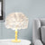 Wood Baluster Table Light Simplicity 1 Bulb Night Stand Lamp with Dome Feather Shade in Grey/White White Clearhalo 'Lamps' 'Table Lamps' Lighting' 1985891