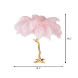 Creative Modern Coconut Tree Night Lamp Feather Single-Bulb Living Room Table Light in Pink Clearhalo 'Lamps' 'Table Lamps' Lighting' 1985994