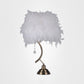 White/Pink Tapered Table Lamp Contemporary 1 Head Feather Nightstand Light with Crystal Drop Clearhalo 'Lamps' 'Table Lamps' Lighting' 1986003