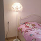18"/21.5" Wide Dome Stand Up Lamp Modern Feather 1-Light Living Room Floor Light in White/Pink/Orange White Clearhalo 'Floor Lamps' 'Lamps' Lighting' 1986038