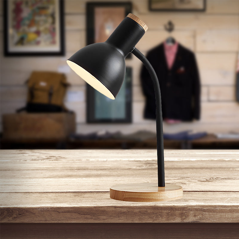 Eye-Caring Metal Desk Lamp One Light Nordic Style Study Light for Child Bedroom Black Clearhalo 'Lamps' 'Table Lamps' Lighting' 198606