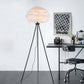 Dome Feather Floor Lamp Minimalist Single Grey/White/Pink Floor Light with Black/White/Gold Tripod for Bedroom Black White Clearhalo 'Floor Lamps' 'Lamps' Lighting' 1986107
