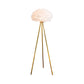 Dome Feather Floor Lamp Minimalist Single Grey/White/Pink Floor Light with Black/White/Gold Tripod for Bedroom Clearhalo 'Floor Lamps' 'Lamps' Lighting' 1986114