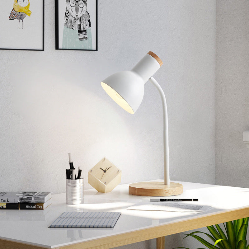 Eye-Caring Metal Desk Lamp One Light Nordic Style Study Light for Child Bedroom White Clearhalo 'Lamps' 'Table Lamps' Lighting' 198614